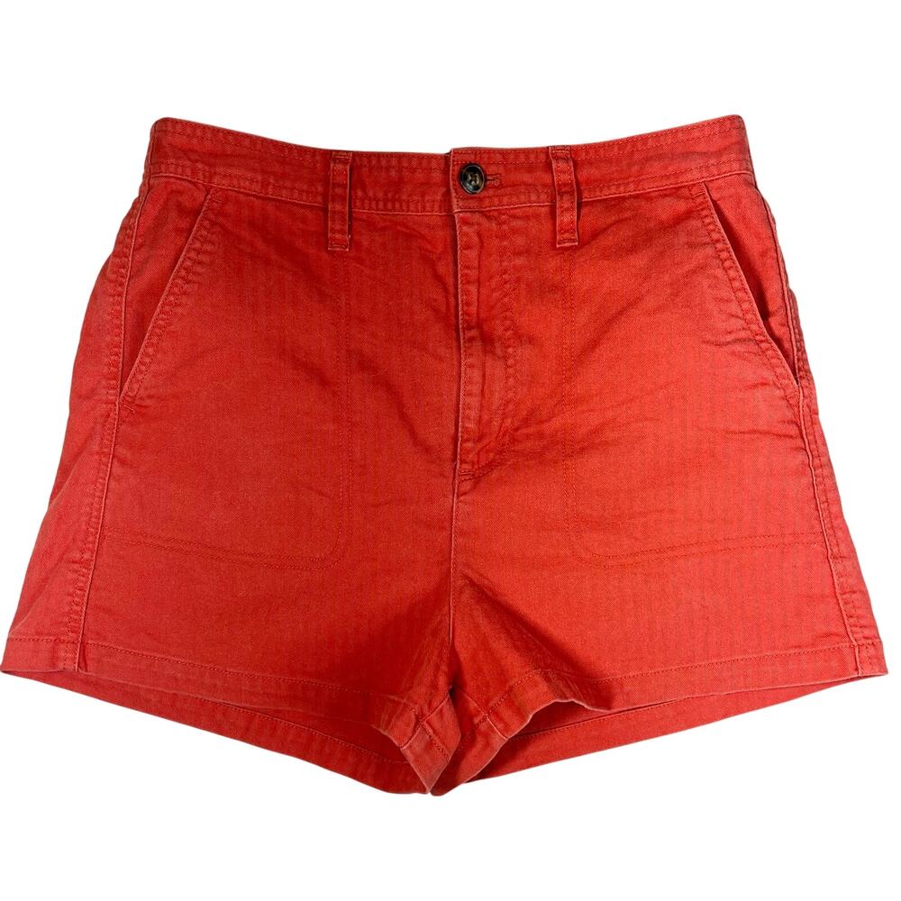 MADEWELL WOMEN'S BURNT ORANGE COTTON SHORTS MEDIUM